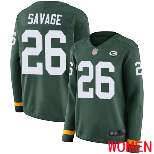 Green Bay Packers Limited Green Women #26 Savage Darnell Jersey Nike NFL Therma Long Sleeve->youth nfl jersey->Youth Jersey
